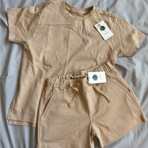 Beige T-Shirt and Shorts Set